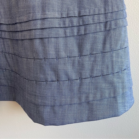Banana Republic Chambray Off The Shoulder Knee Length Dress Size 4 - Picture 6 of 11